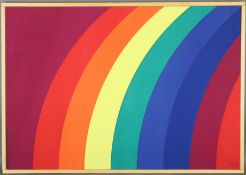 Piene, Otto (1928 Laasphe - 2014 Berlin) - "Rainbow Banner", Farbsiebdruck auf Gewebe, rechts unten