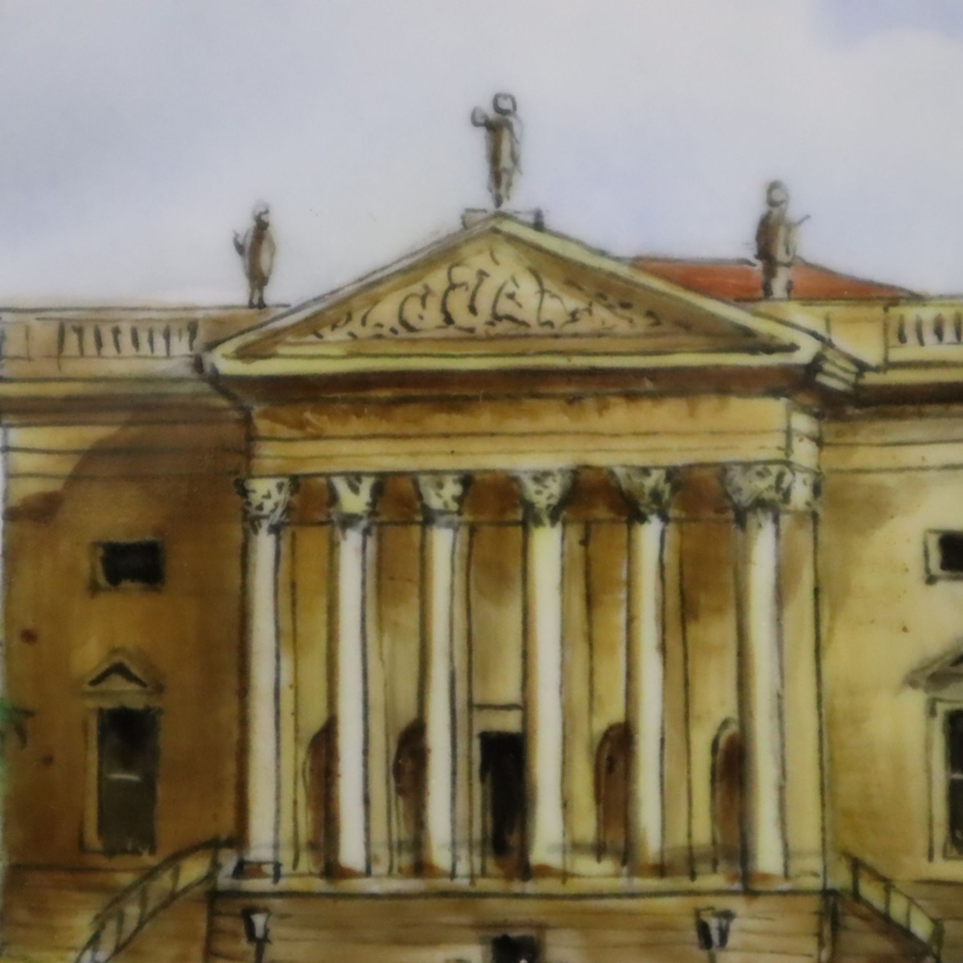 Teller mit Ansicht der Berliner Staatsoper - KPM Berlin, Form "Kurland", Porzellan, polychrom bemal - Bild 3 aus 8