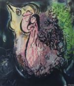Chagall, Marc (1887 Witebsk - 1985 St. Paul de Vence) - "Liebespaar mit Hahn", Farblithografie, unt