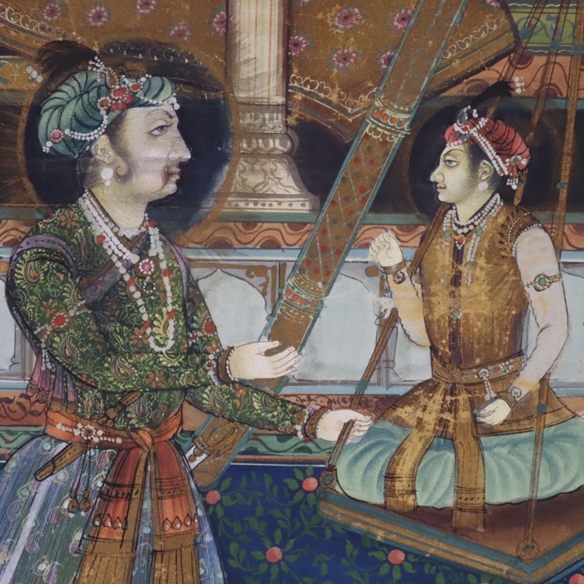 Indischer Künstler im Stil der Mogulenzeit - Die Aufwiegezeremonie von Prinz Khurram am Hofe des Mo - Image 5 of 13