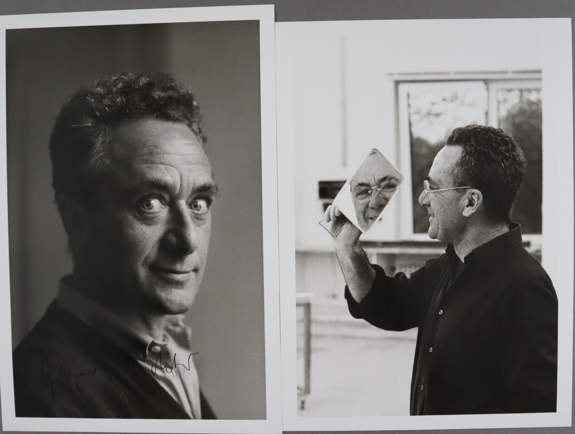 Katz, Benjamin (*1939) - Gerhard Richter/Gerhard Richter mit Spiegel, zwei Fotografien, Silbergelat