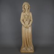 Große Holzfigur Madonna mit Kind - 20.Jh., Holz, geschnitzt, vollrunde Darstellung von Maria den Je