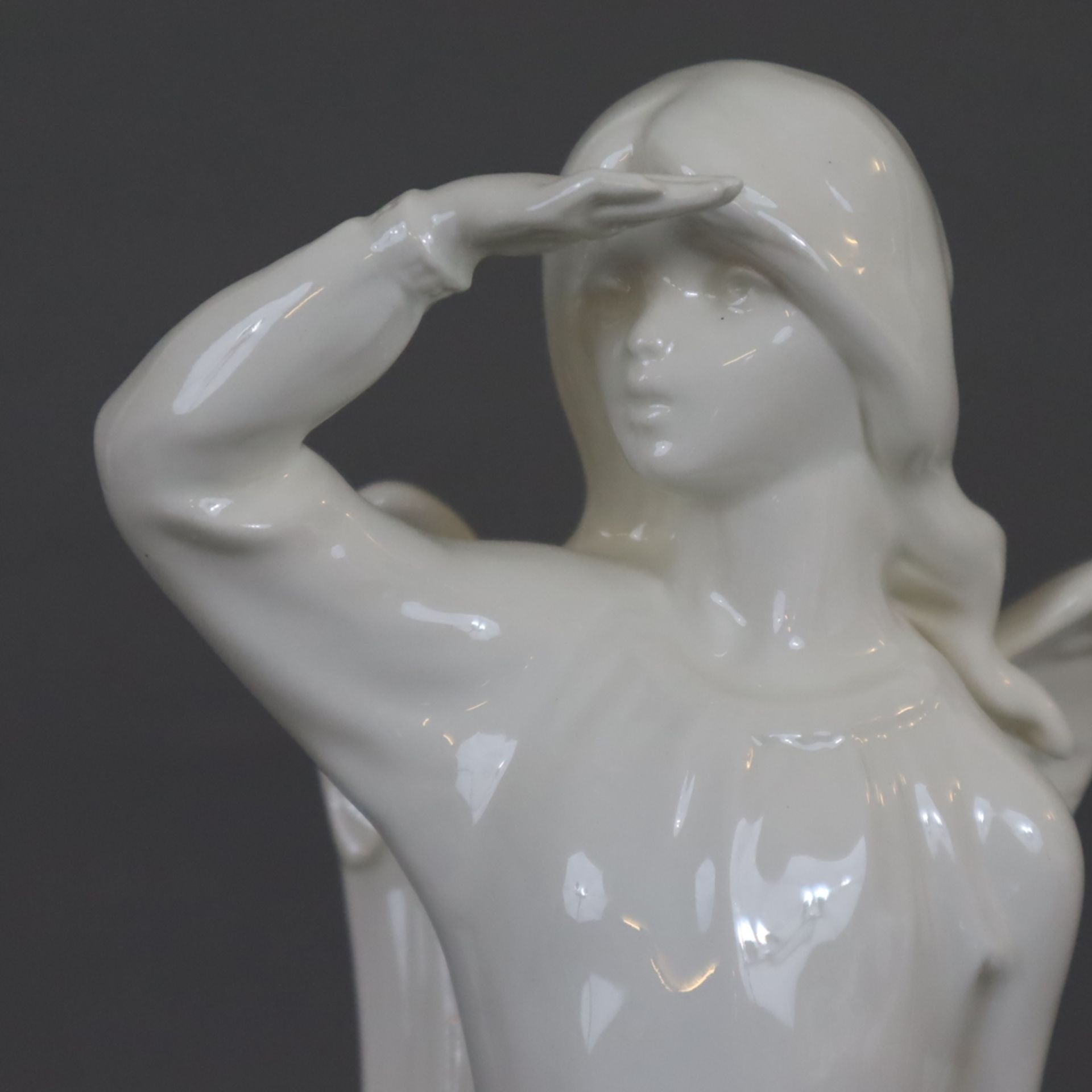 Figur "Engel" - Goebel, Keramik, weiß glasiert, gepresste Modellnr. 41 151 30, Boden mit Manufaktur - Bild 2 aus 6