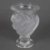 Lalique-Vase "Ermenonville" - Frankreich, 2. Hälfte 20.Jh., Kristallglas, partiell mattiert, gedreh