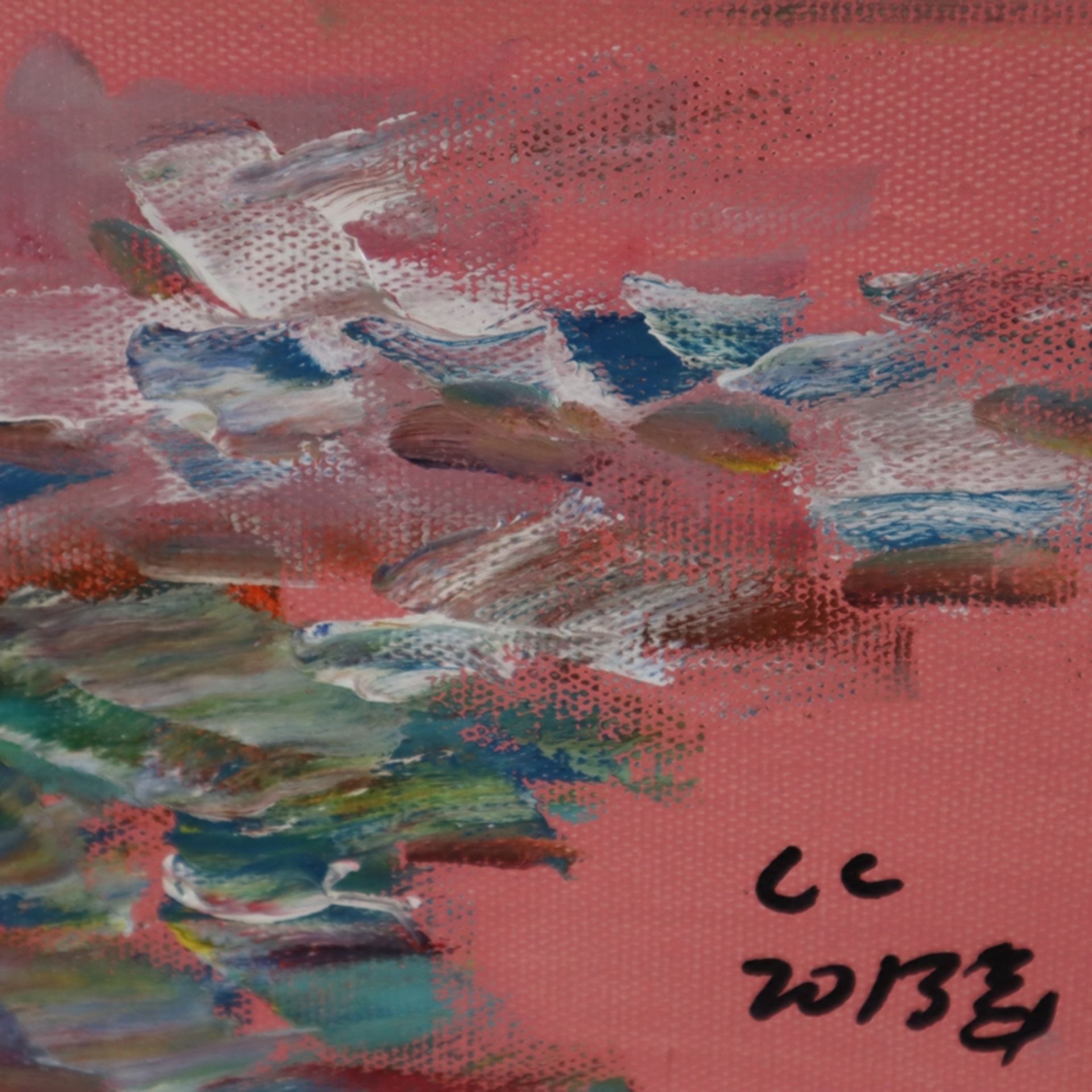 CC -2013- Blaue Rosen, Öl auf Leinwand, unten rechts signiert, verso beschriftet mit Rahmung, Maße: - Bild 3 aus 4