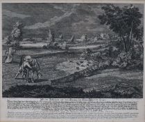 Ridinger, Joh. Elias (1698-1767 Augsburg) - "Wie die Rebhühner mit dem Hamen und Schies Pferd zu fa