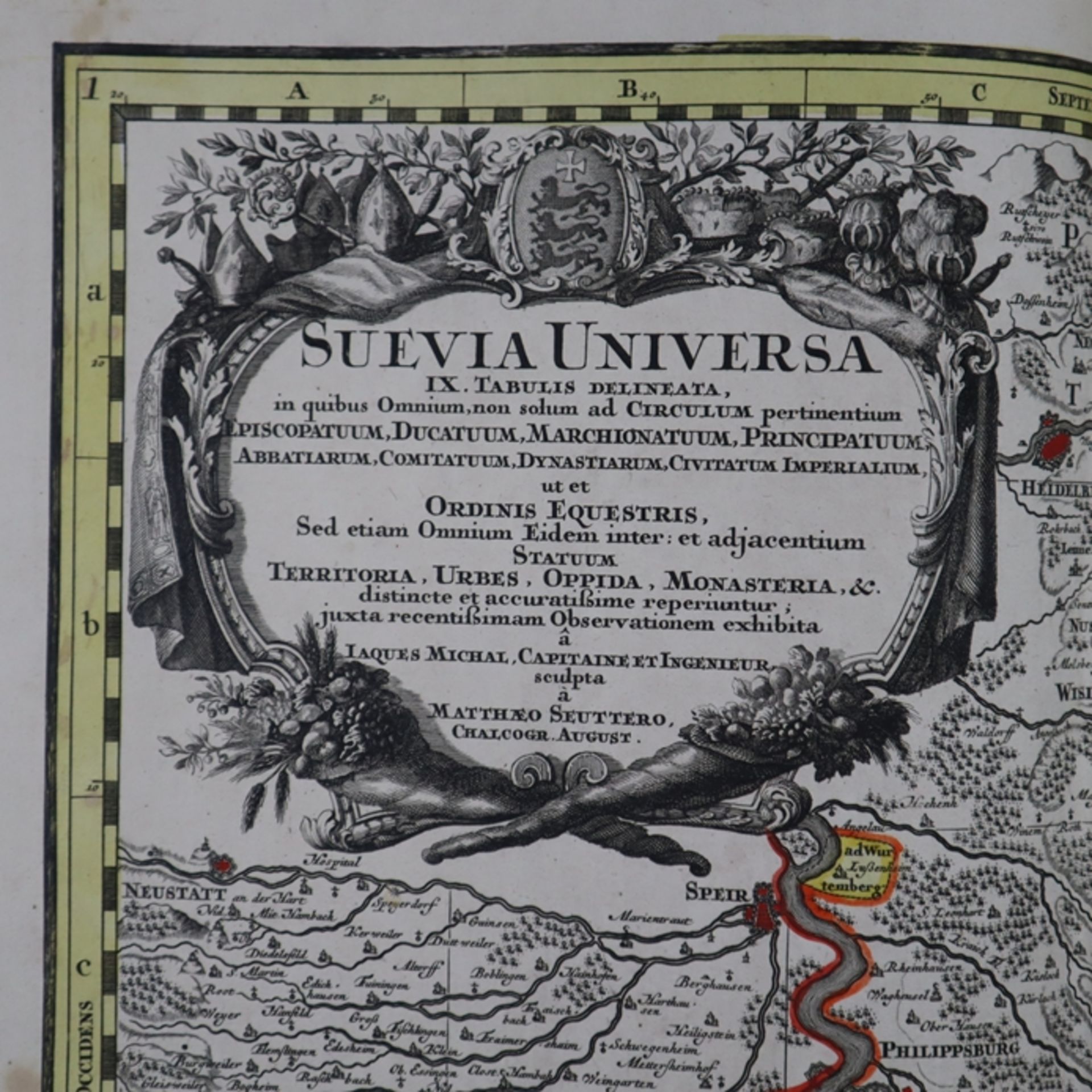 Seutter, Matthäus (Augsburg 1678-1757 ebd.) - Historische Karte Baden-Württembergs "Suevia Universa
