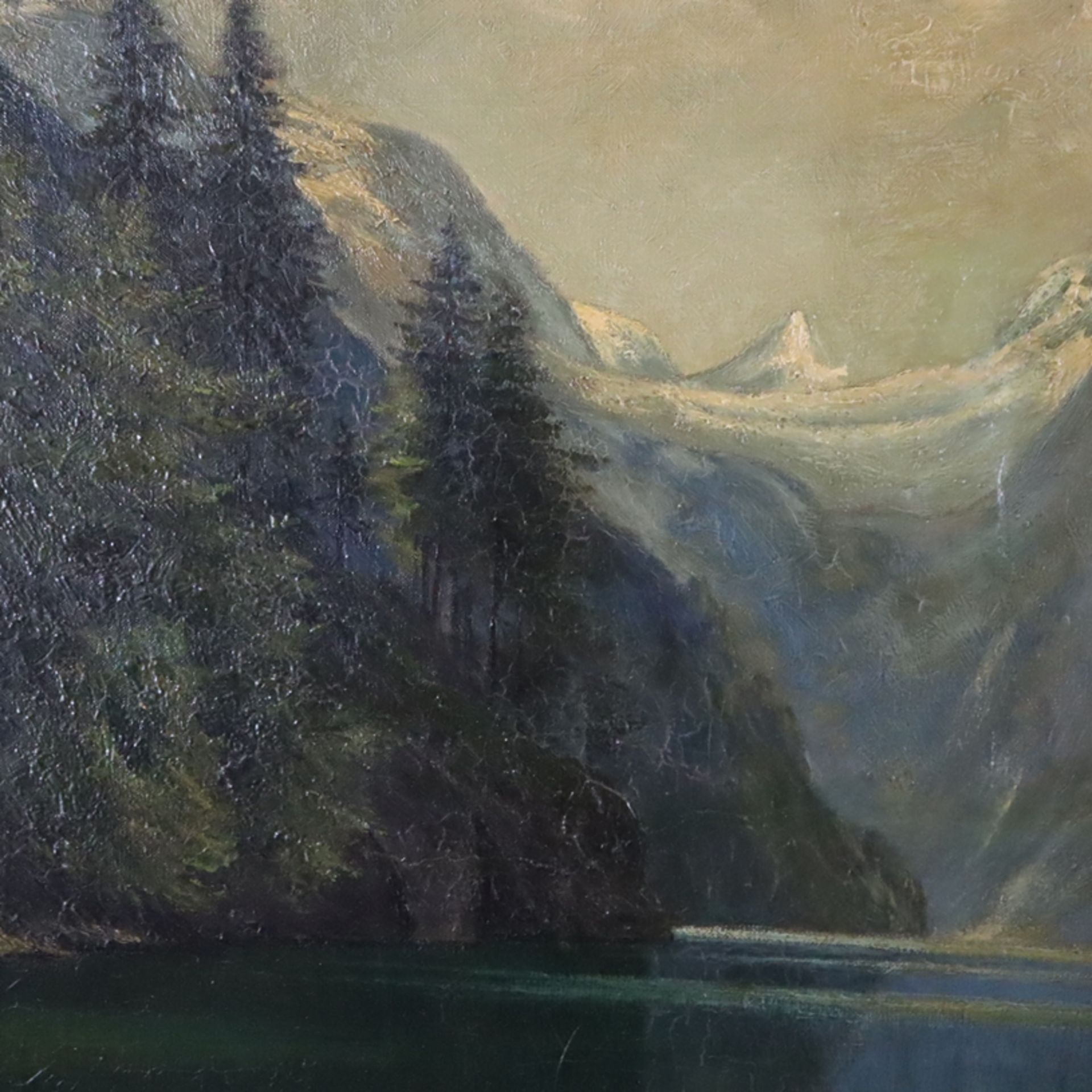 Grüttefien-Kiekebusch, Elisabeth (1871-?) - Fjordlandschaft, Öl auf Leinwand, unten links signiert, - Image 4 of 12
