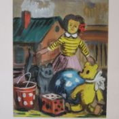 Kovács, Mária (1883-1977) - Meine liebsten Spielsachen, Öl auf dünnem Malkarton, links unten signie