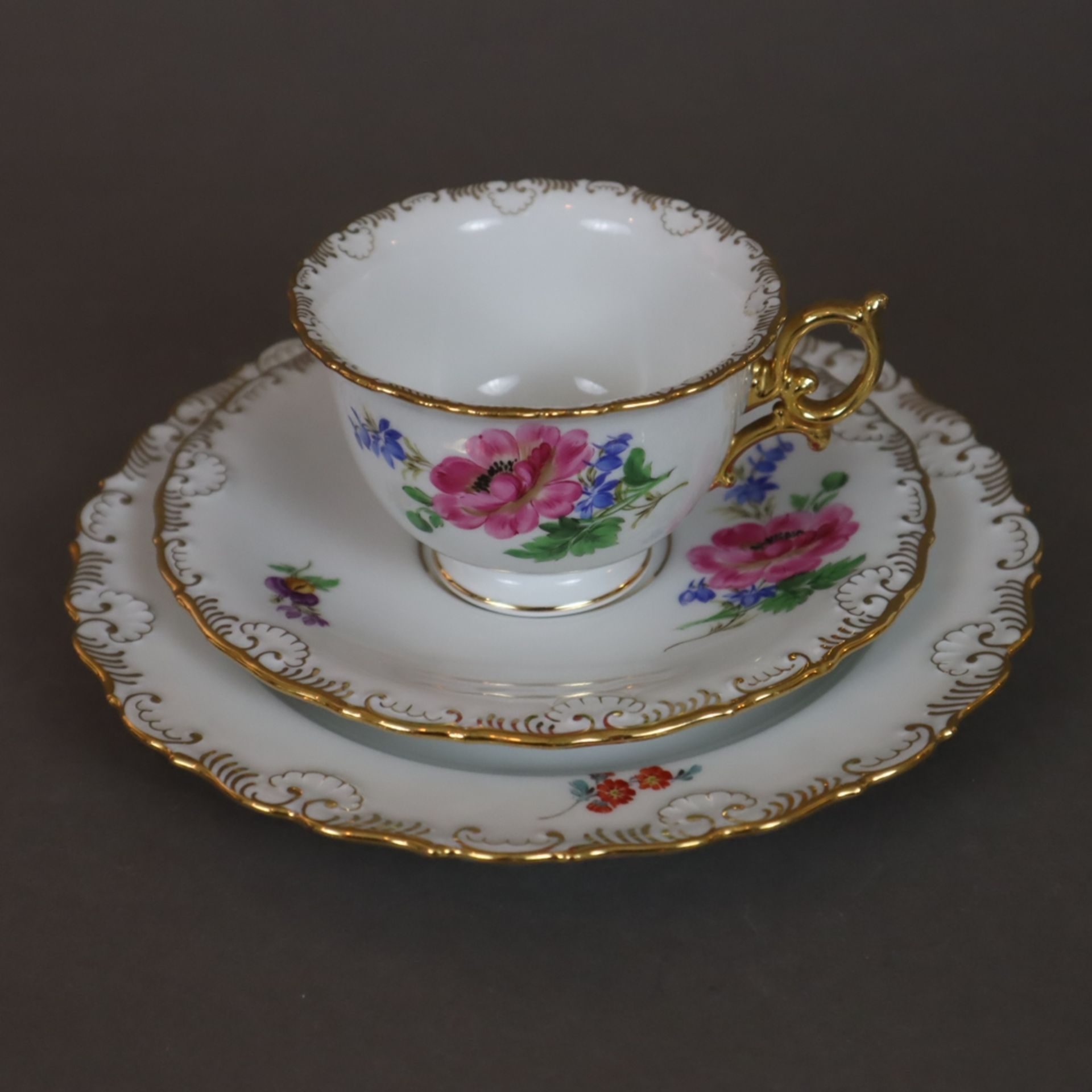 Prunk-Kaffeeservice für 12 Personen - Meissen, Pfeifferzeit und später, Porzellan, polychrome Feldb - Image 12 of 21