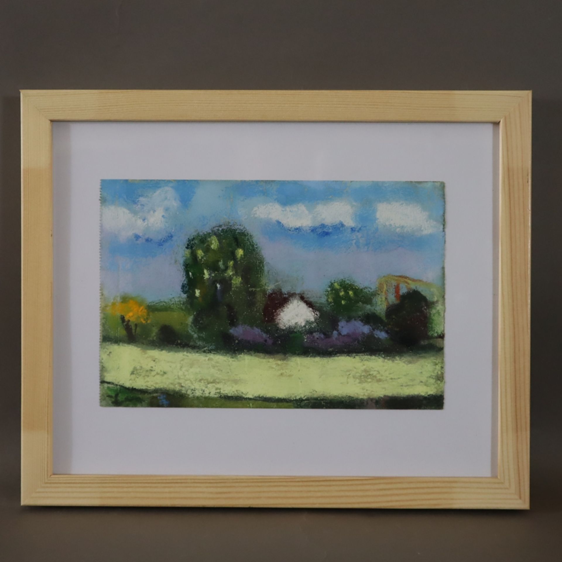 Fußmann, Klaus (*1938 Velbert) - "Frühling bei Nieby", 2014, Pastellzeichnung auf Papier, rückseiti - Image 4 of 4