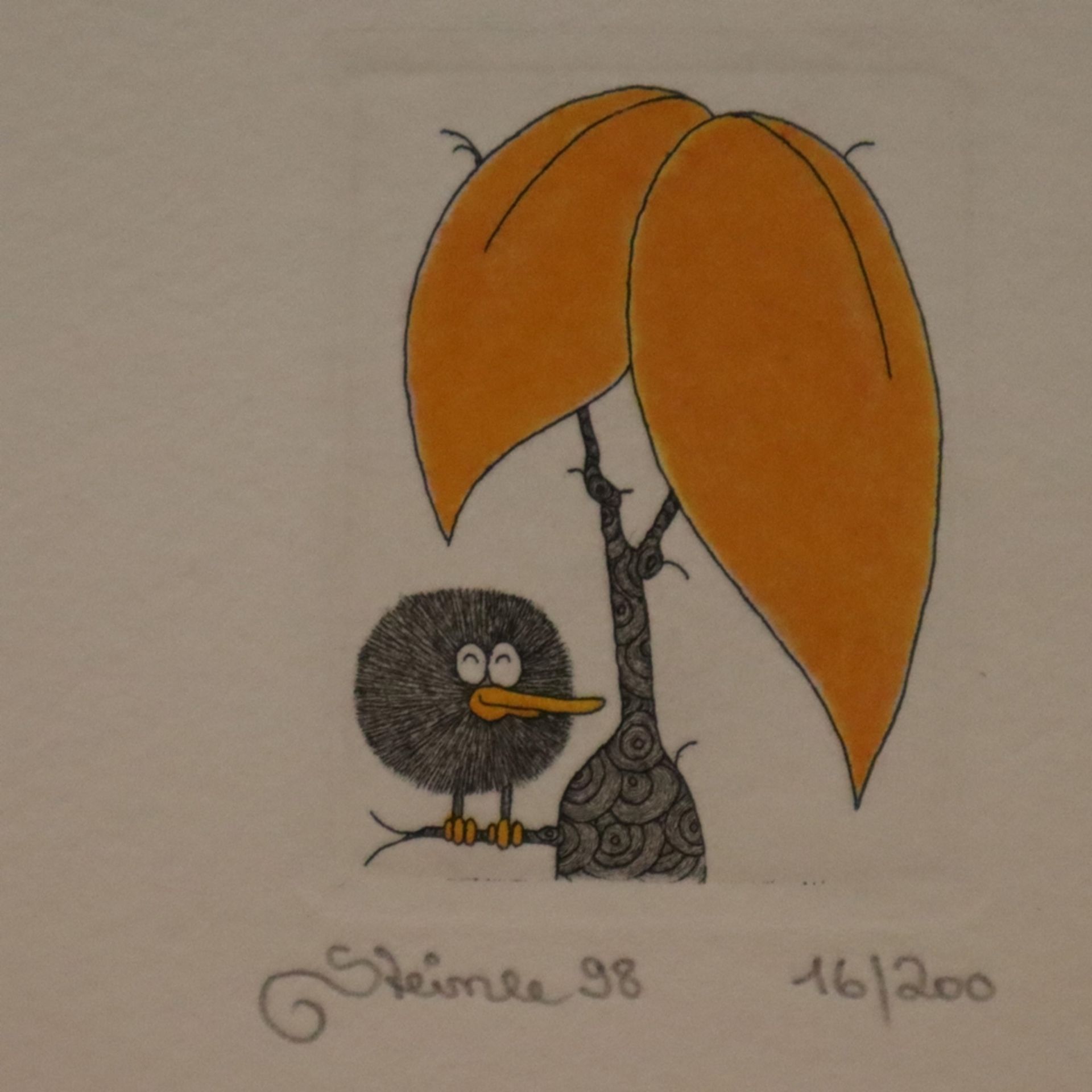 Steinle, Jürgen (*1954) - 11 Tier-Karikaturen, Farbradierungen, 1983-2003, jeweils handsigniert, da - Bild 4 aus 6