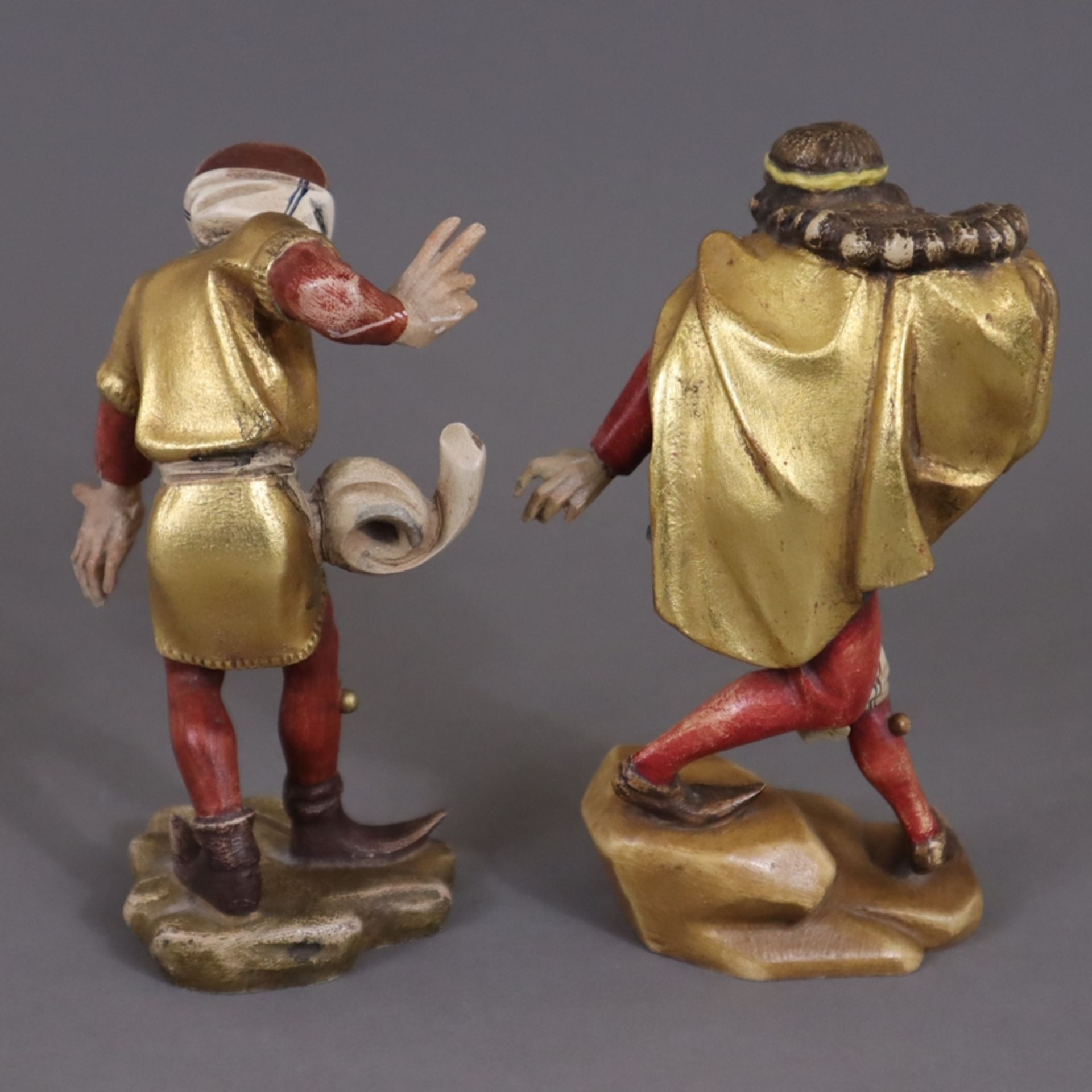 Paar Moriskentänzer - 20.Jh., Holz, vollrund geschnitzt, farbig und goldgefasst, nach Erasmus Grass - Image 11 of 11