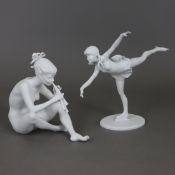 Zwei Porzellanfiguren - AK Kaiser Porzellanmanufaktur, Biskuitporzellan, Entwurf: Wolfgang Gawanthk