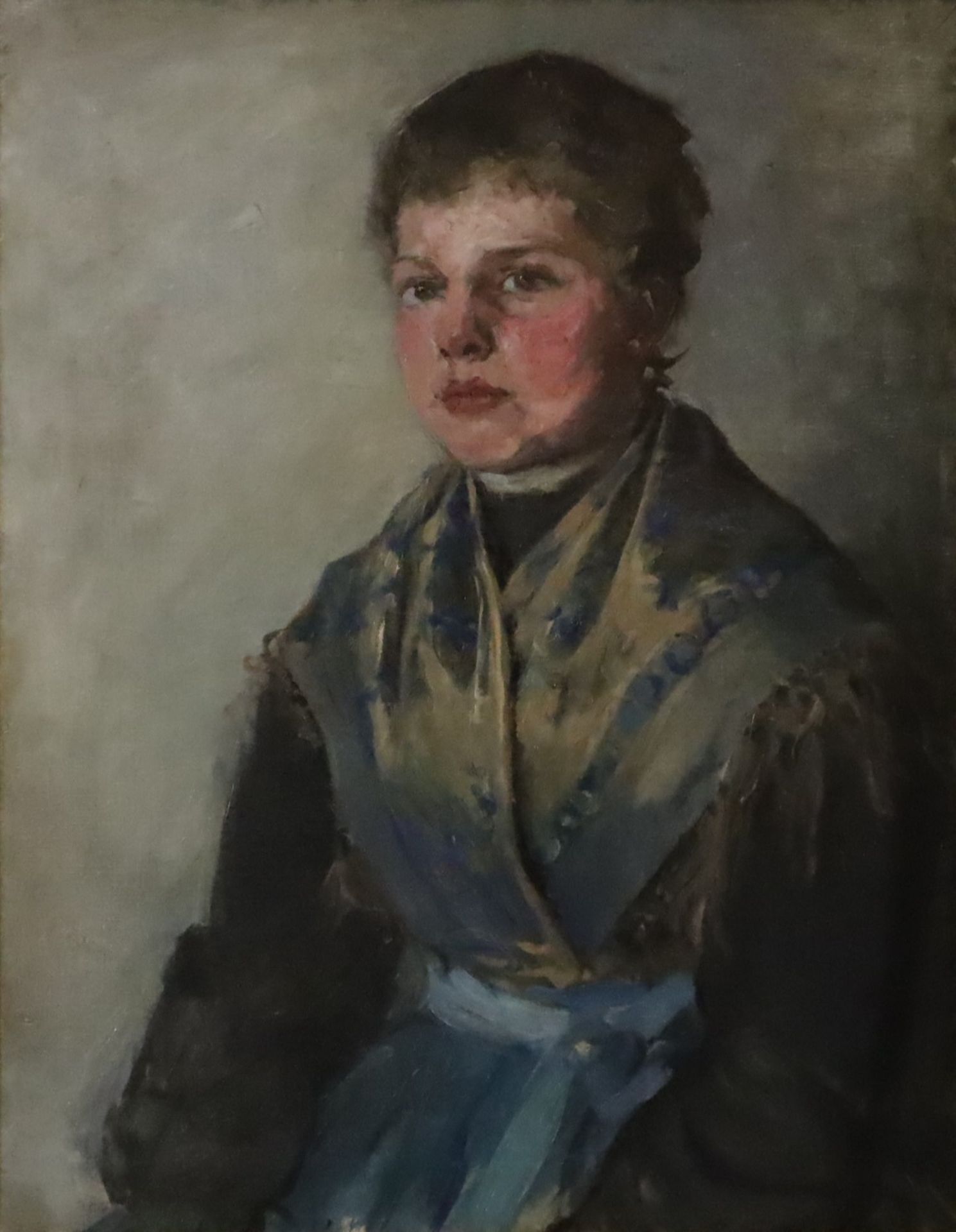 Portraitmaler/in -frühes 20.Jh.- Impressionistisch anmutendes Halbfigurenportrait eines pausbäckige