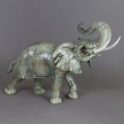 Große Tierfigur "Afrikanischer Elefant" - Goebel, aus der Figurenserie "Serengeti", Porzellan, natu