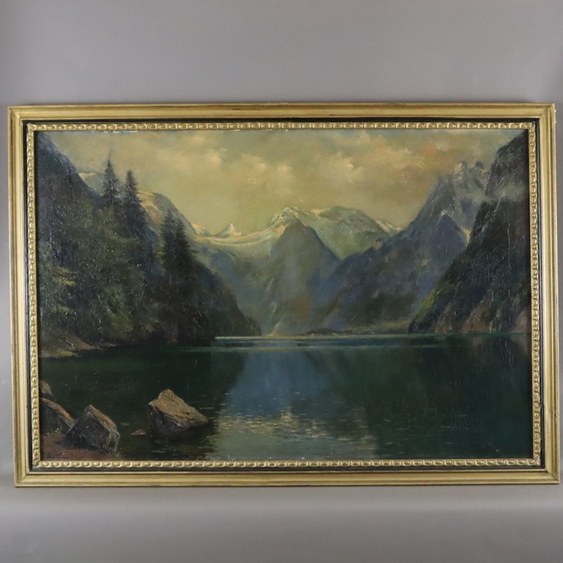 Grüttefien-Kiekebusch, Elisabeth (1871-?) - Fjordlandschaft, Öl auf Leinwand, unten links signiert, - Image 12 of 12