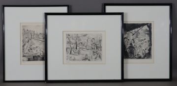 Drei Radierungen aus dem Mappenwerk "Tableaux de Paris" - 1x Ceria, Edmond (1884-1955), "Quai des O