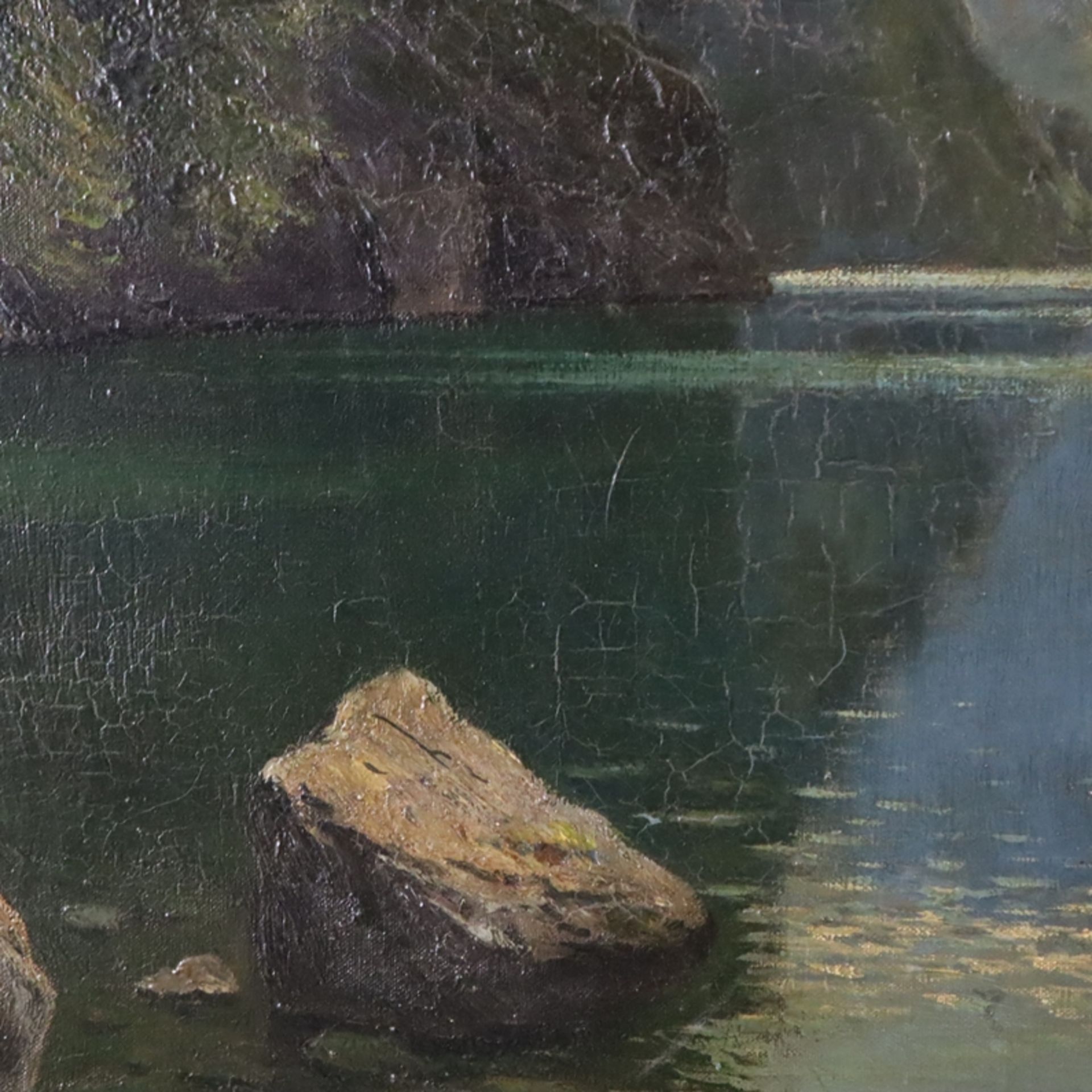 Grüttefien-Kiekebusch, Elisabeth (1871-?) - Fjordlandschaft, Öl auf Leinwand, unten links signiert, - Image 3 of 12