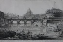 Piranesi, Giovanni Battista (1720 Mogliano - 1778 Rom, nach) - «Veduta del Ponte e Castello Sant'An