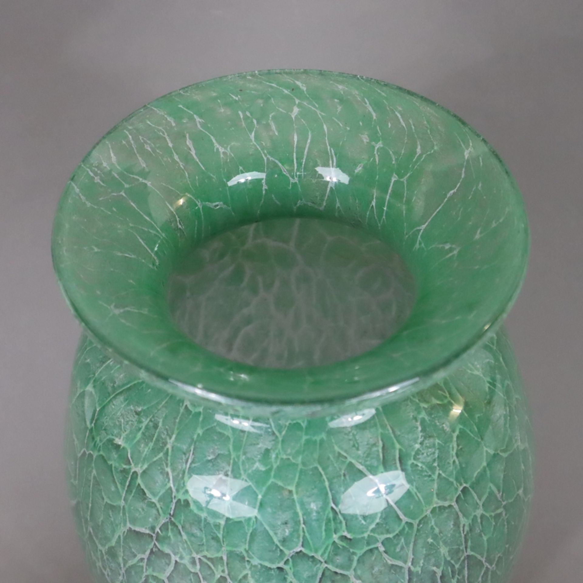 Ikora-Bodenvase - WMF, 1930er Jahre, dickwandiges Klarglas mit braun/grünen Pulver- und Oxideinschm - Bild 2 aus 7
