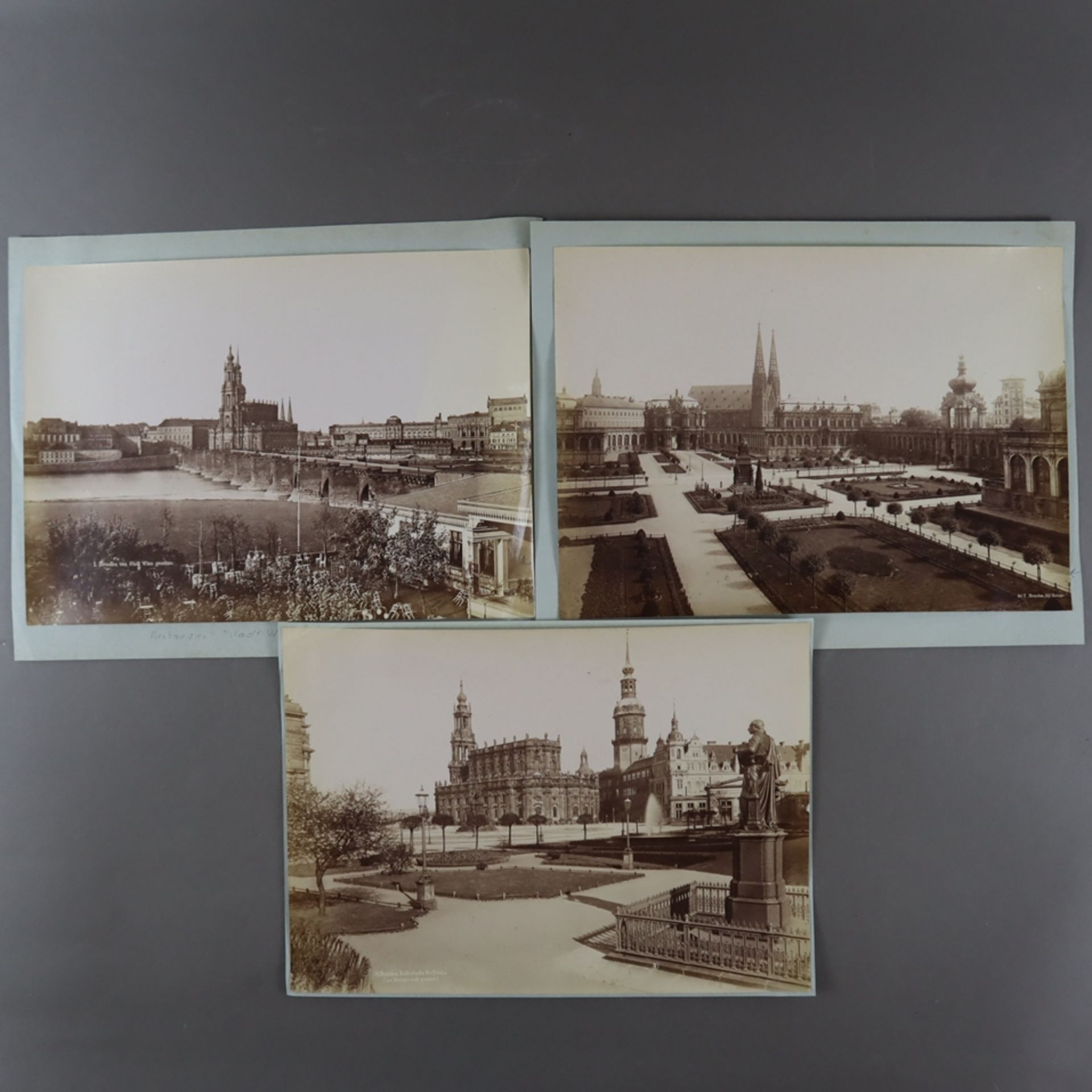 Tamme, Rudolph (1835-1911) - Drei Ansichten von Dresden, Albuminabzüge, 1x Nr.1 "Dresden von Stadt