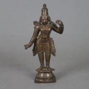 Figur des stehenden Rama - Indien, Kupferbronze, vollrunde Darstellung des Prinzen Rama (Titelheld 