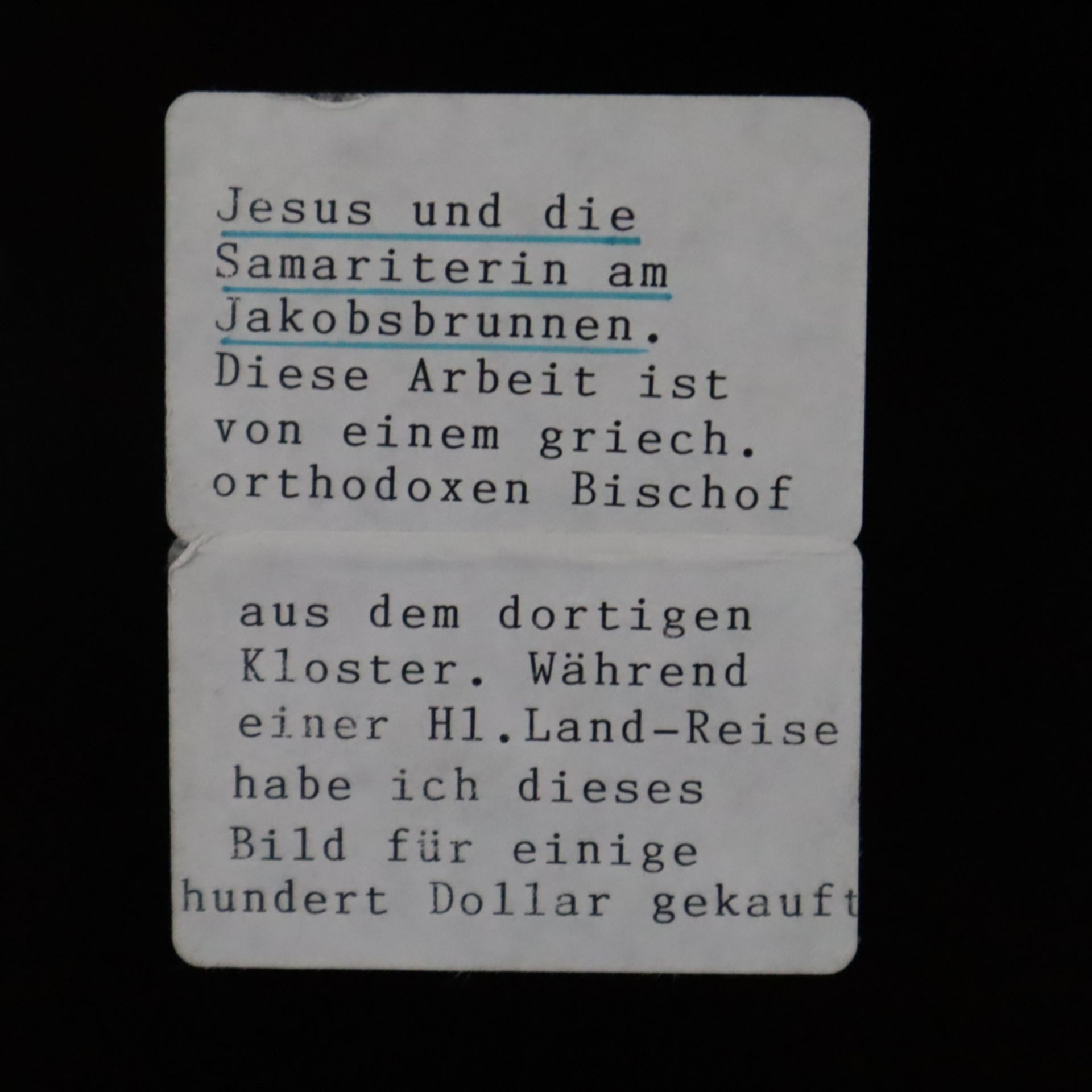 Ikone - Jesus und die Samariterin am Jakobsbrunnen, 20.Jh., Silberoklad gestempelt 999, unten in Gr - Image 9 of 10