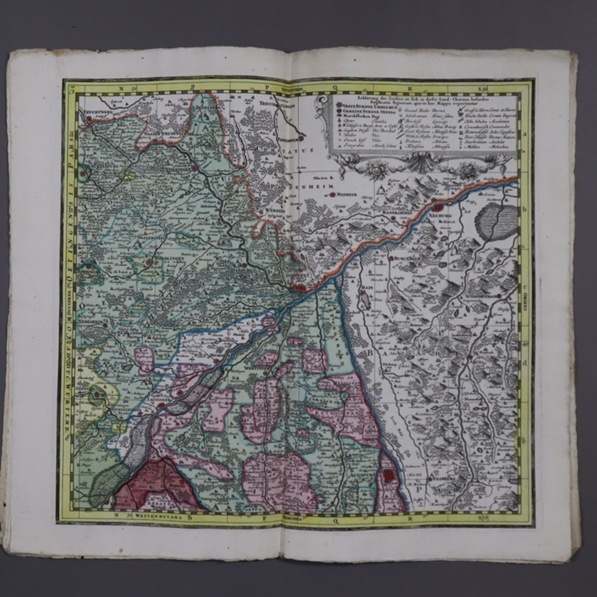 Seutter, Matthäus (Augsburg 1678-1757 ebd.) - Historische Karte Baden-Württembergs "Suevia Universa - Bild 2 aus 4