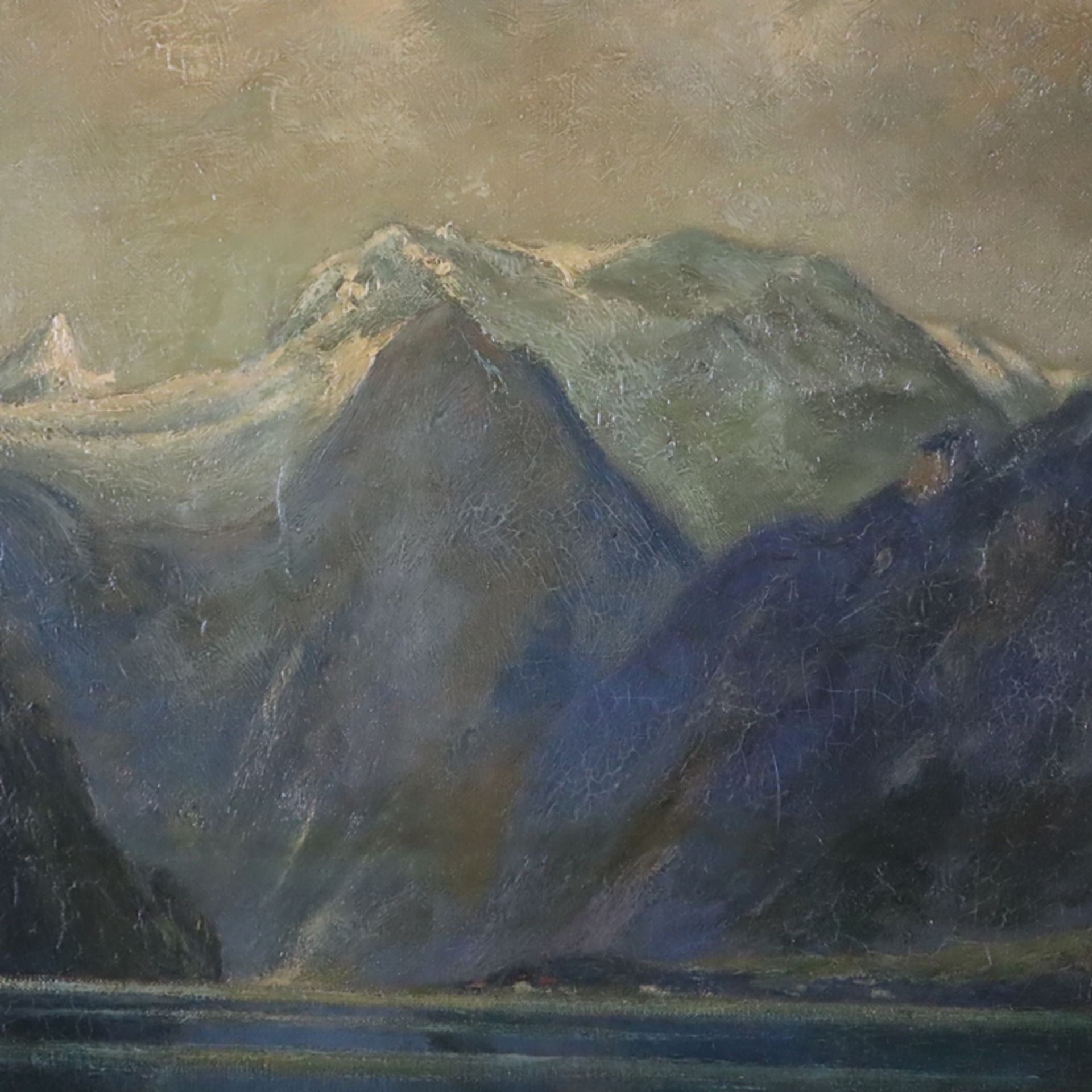 Grüttefien-Kiekebusch, Elisabeth (1871-?) - Fjordlandschaft, Öl auf Leinwand, unten links signiert, - Image 5 of 12