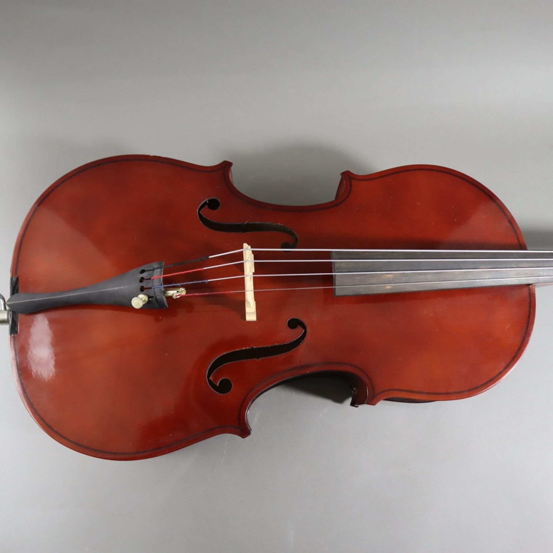 Cello - Kindergröße, innen mit Aufkleber "Made in Czechoslovakia", Holzkorpus mit zwei f-Löchern, S - Image 9 of 12