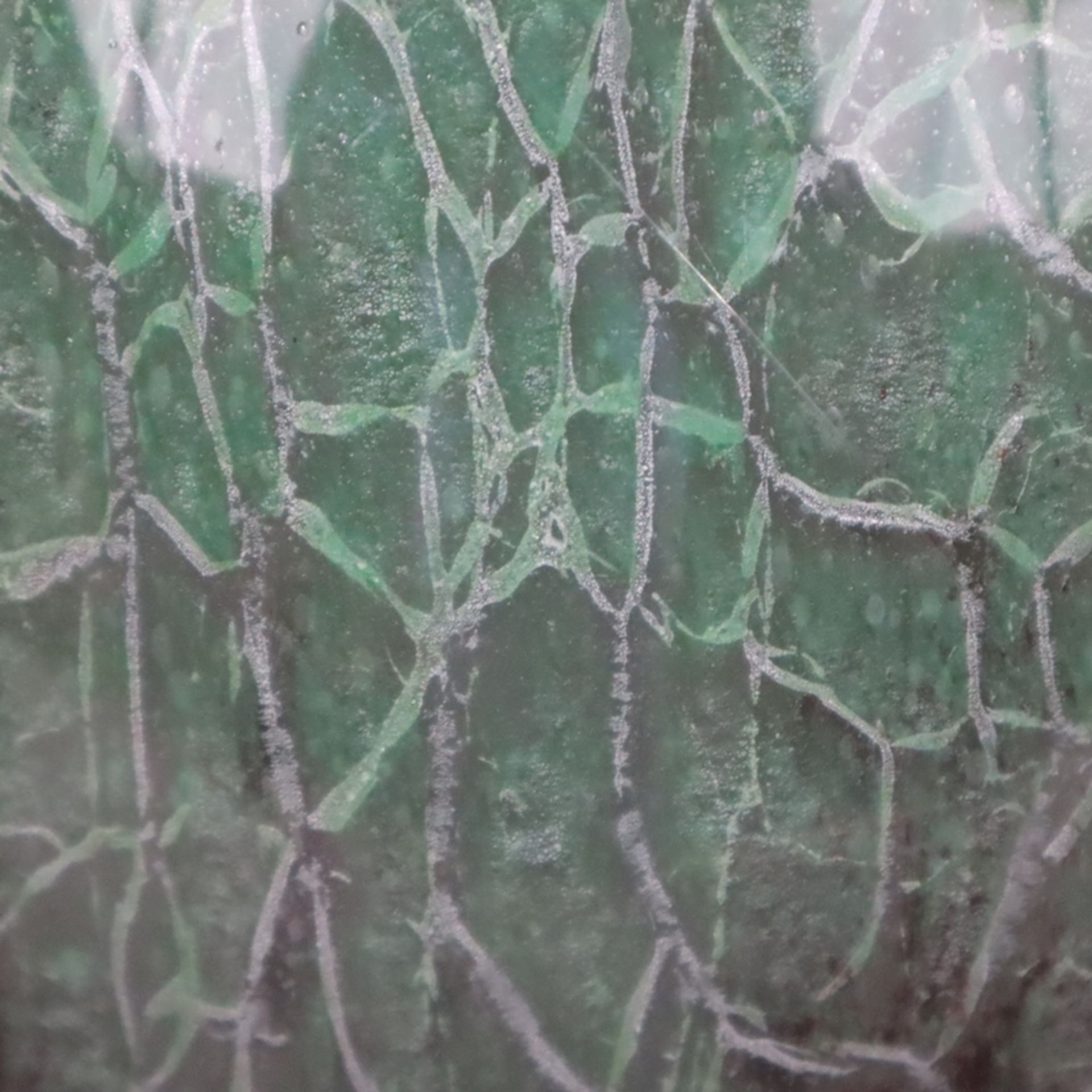 Ikora-Bodenvase - WMF, 1930er Jahre, dickwandiges Klarglas mit braun/grünen Pulver- und Oxideinschm - Bild 4 aus 7