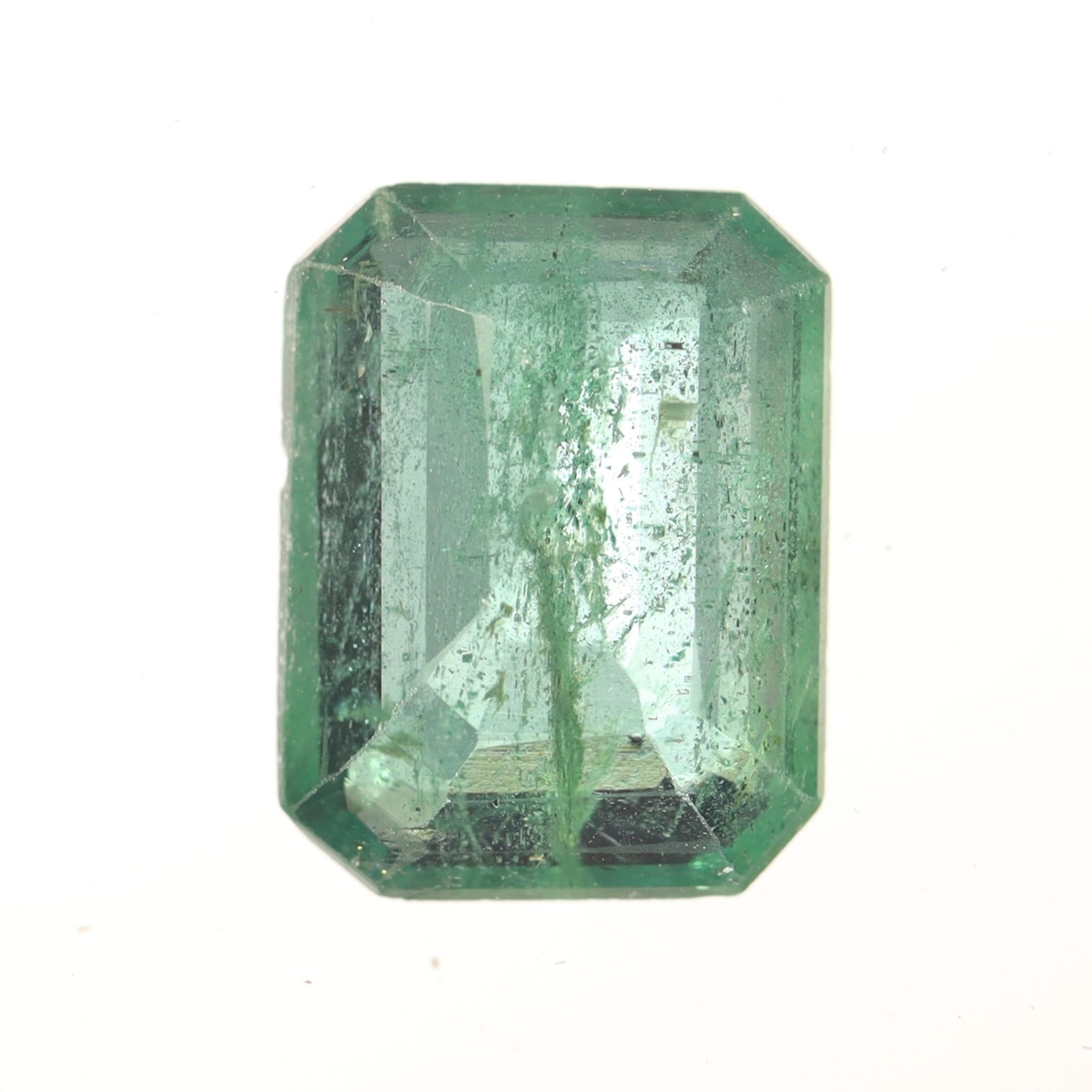 Loser Smaragd- 2,86ct., Achteck-Schliff, Maße: 10,40x7,96x4,13mm, in transparenter Box versiegelt, - Image 4 of 6