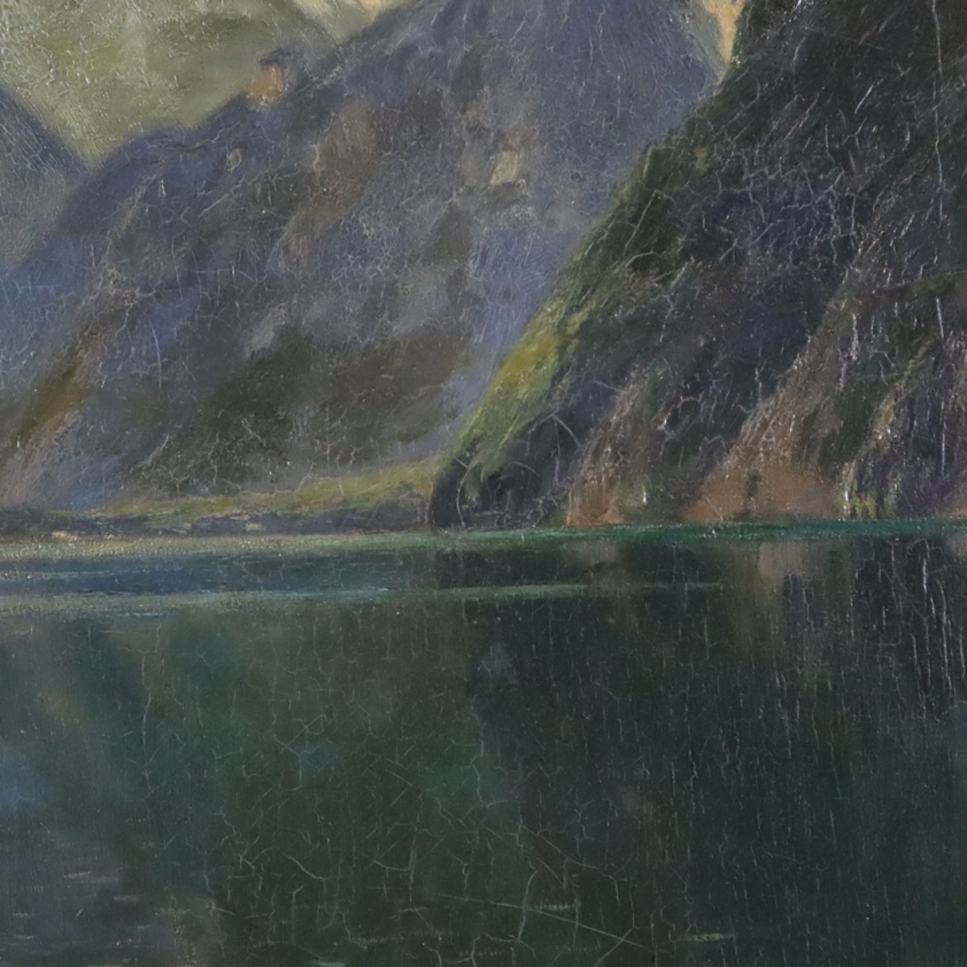Grüttefien-Kiekebusch, Elisabeth (1871-?) - Fjordlandschaft, Öl auf Leinwand, unten links signiert, - Image 6 of 12