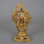 Avalokiteshvara (Amoghapasa lokeshvara/ dt. Übersetzung "unfehlbare Schlinge")- Nepal/Tibet, Kupfer