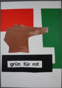 Trockel, Rosemarie (*1952) - „grün für rot“, 1990, Farbserigraphie, unten rechts signiert "R. Trock