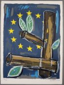 Michels, Gast (1954-2013, Luxemburger Maler und Bildhauer) - "Europa", Farbserigrafie, unten rechts