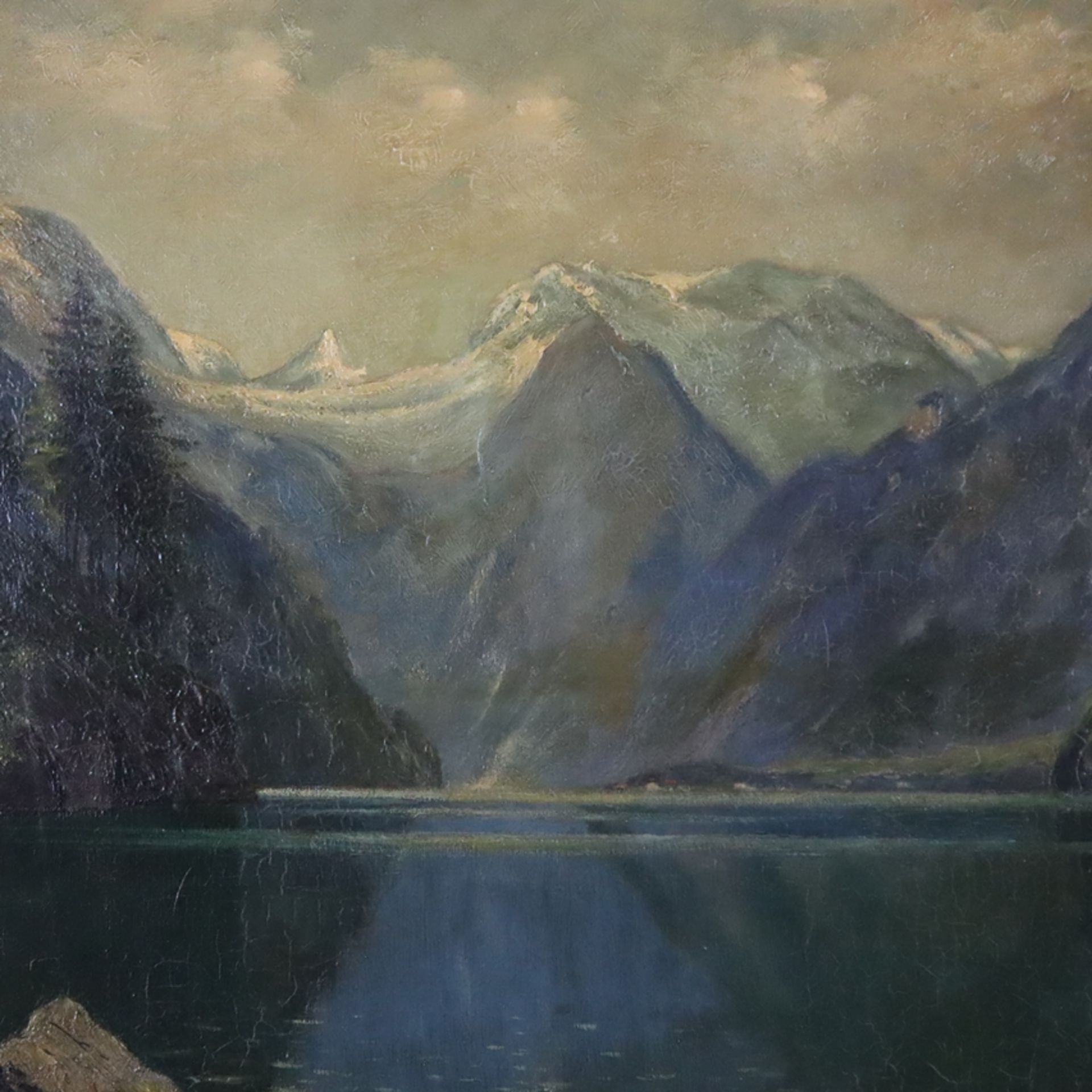 Grüttefien-Kiekebusch, Elisabeth (1871-?) - Fjordlandschaft, Öl auf Leinwand, unten links signiert, - Image 2 of 12