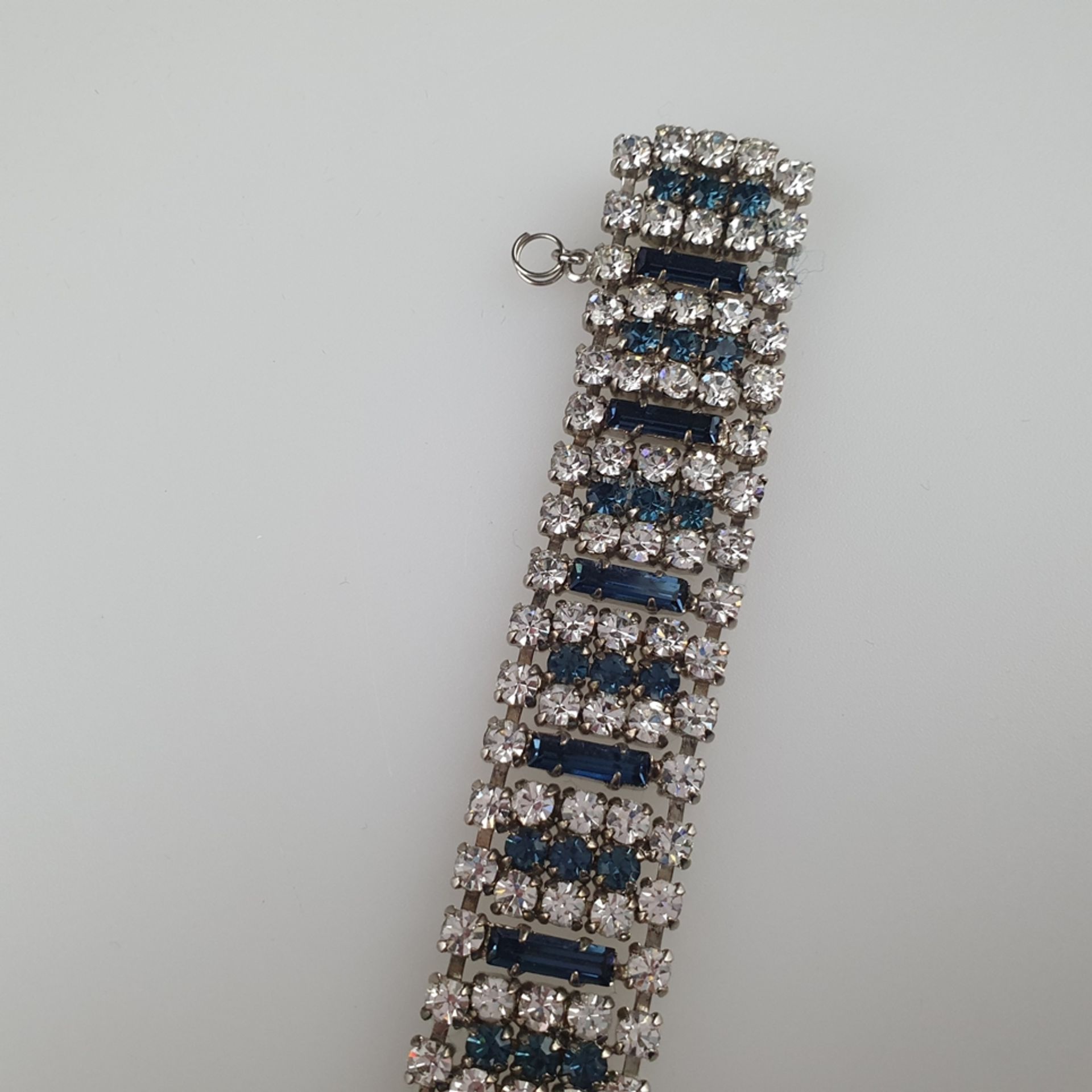 Vintage-Armband im Art-Déco-Stil - USA, silberfarbenes Metall, breites Band aus beweglichen Glieder - Bild 3 aus 4