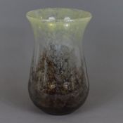 Ikora-Vase- WMF Geislingen, 1930er Jahre, Dekortechnik von Karl Wiedmann, dickwandiges Klarglas, Zw