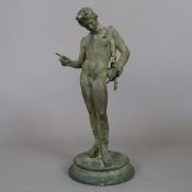 "Dionysos" - sog. Narziss von Pompeji, Bronze, dunkelgrün patiniert, nach dem Originalfund in Pompe