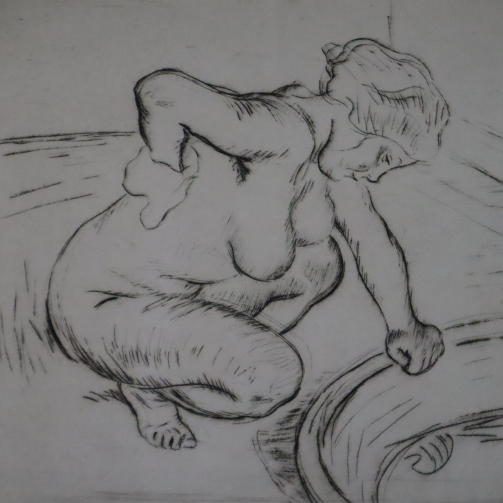Legrand, Louis Auguste Mathieu (1863 Dijon- 1951 Livry-Gargan) - Weiblicher Akt vor einem Wasserbec - Bild 2 aus 5