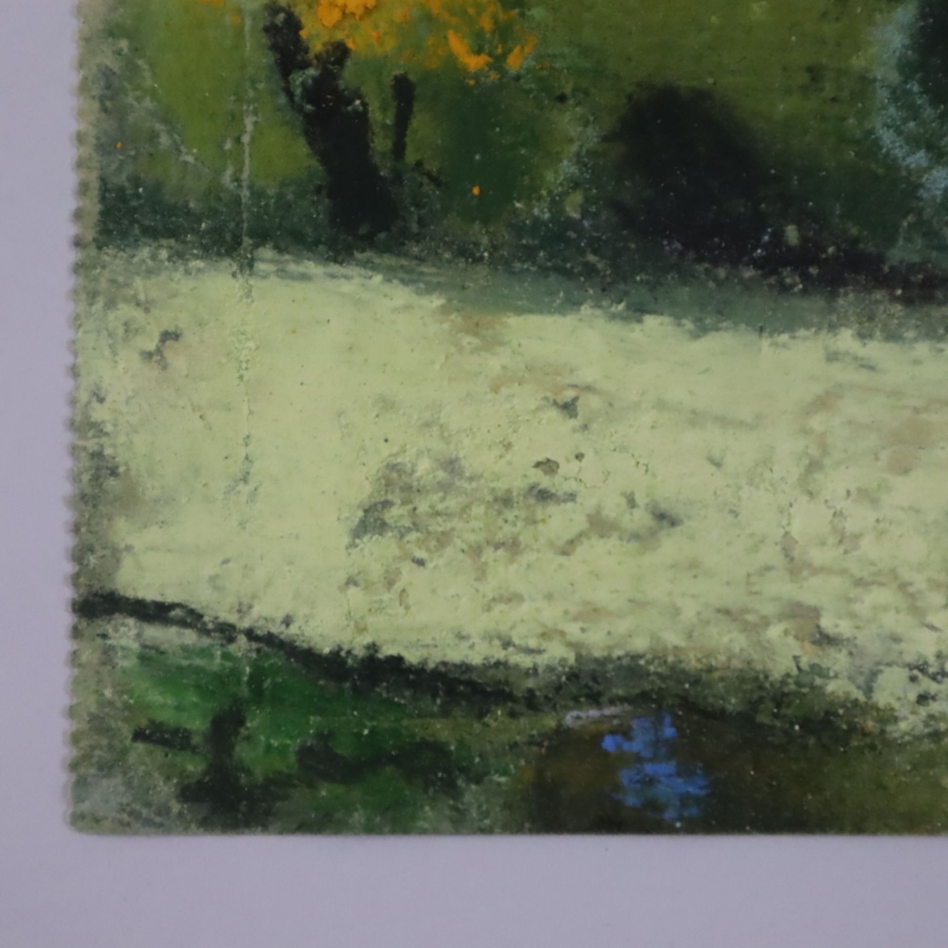 Fußmann, Klaus (*1938 Velbert) - "Frühling bei Nieby", 2014, Pastellzeichnung auf Papier, rückseiti - Image 3 of 4