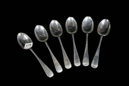 SET OF 6 SILVER SPOONS. GLASGOW 1920. 470 GRAMS. 8.5' LONG.