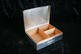 LARGE SILVER CIGAR BOX. 935 SILVER (SWISS) 1.215KG