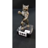 SMALL BRONZE BEAR ON MARBLE BASE TITLED 'BERLIN'