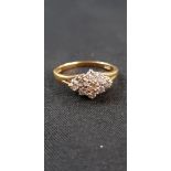 18 CARAT YELLOW GOLD DIAMOND RING WITH CIRCA HALF CARAT OF DIAMONDS