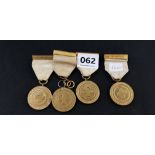 4 X BRITISH RED CROSS SOCIETY MEDALS FOR WAR SERVICE 1914-18