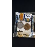 PAIR OF WORLD WAR 1 MEDALS - 66255 C.FARRELL STC. R.N.R