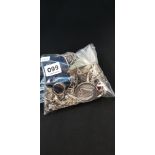 QTY OF SILVER JEWELLERY & OTHER SILVER ITEMS